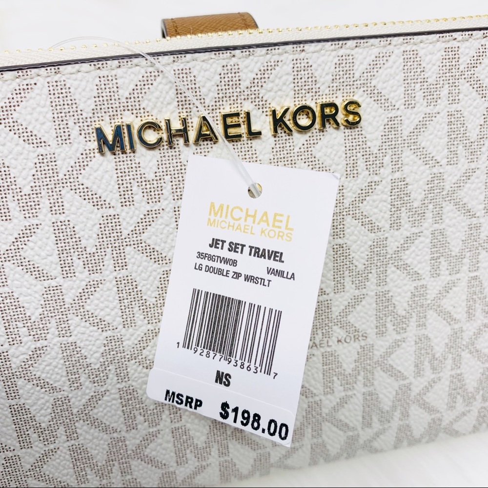 Michael Kors Large double zipper vanilla Wristlet - Picture 4 of 5